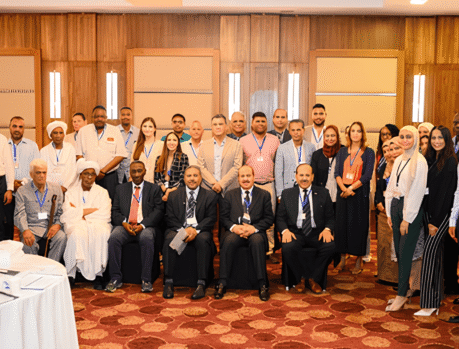 Participants at the 1st Stakeholder meeting in Egypt discuss casino industry growth and collaboration opportunities. Group photo of stakeholders at Egypt casino industry meeting during the 1st Stakeholder meeting in E.
